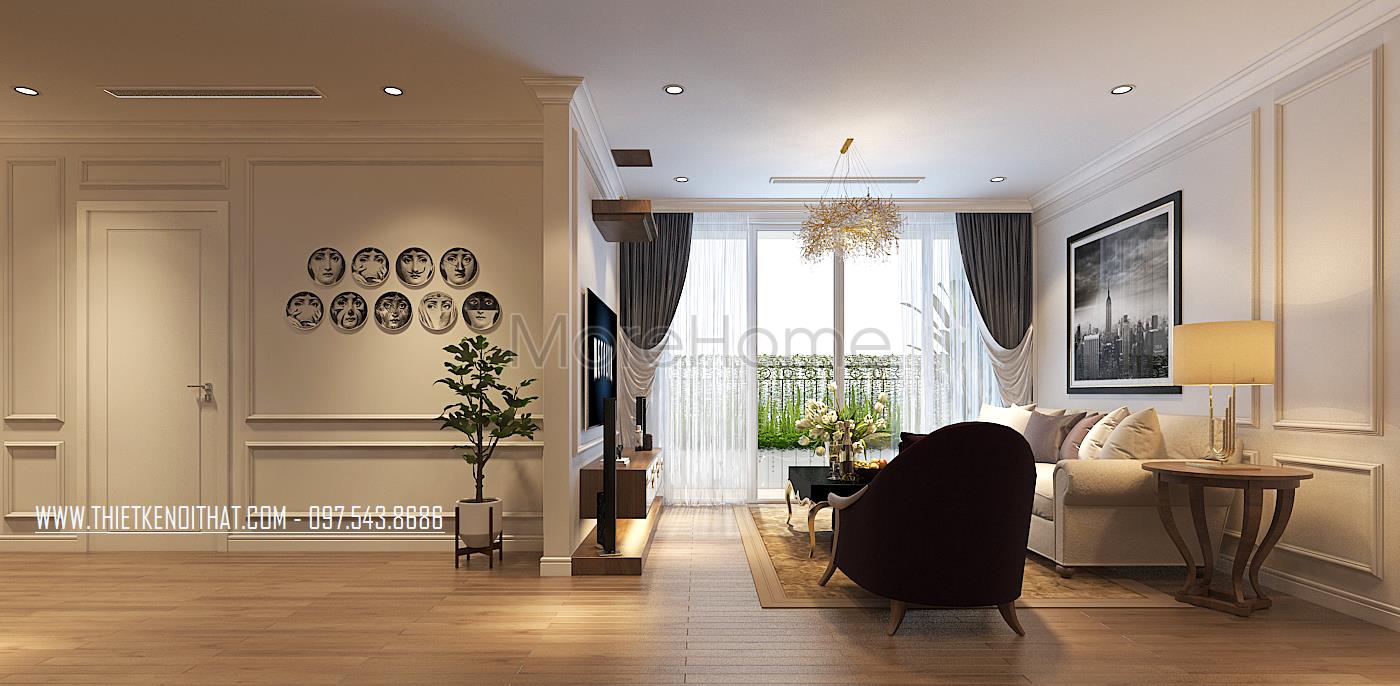 thiết kế nội thất căn hộ chung cư Vinhomes Gardenia Thiết kế nội thất chung cư tân cổ điển tại Vinhomes Gardenia