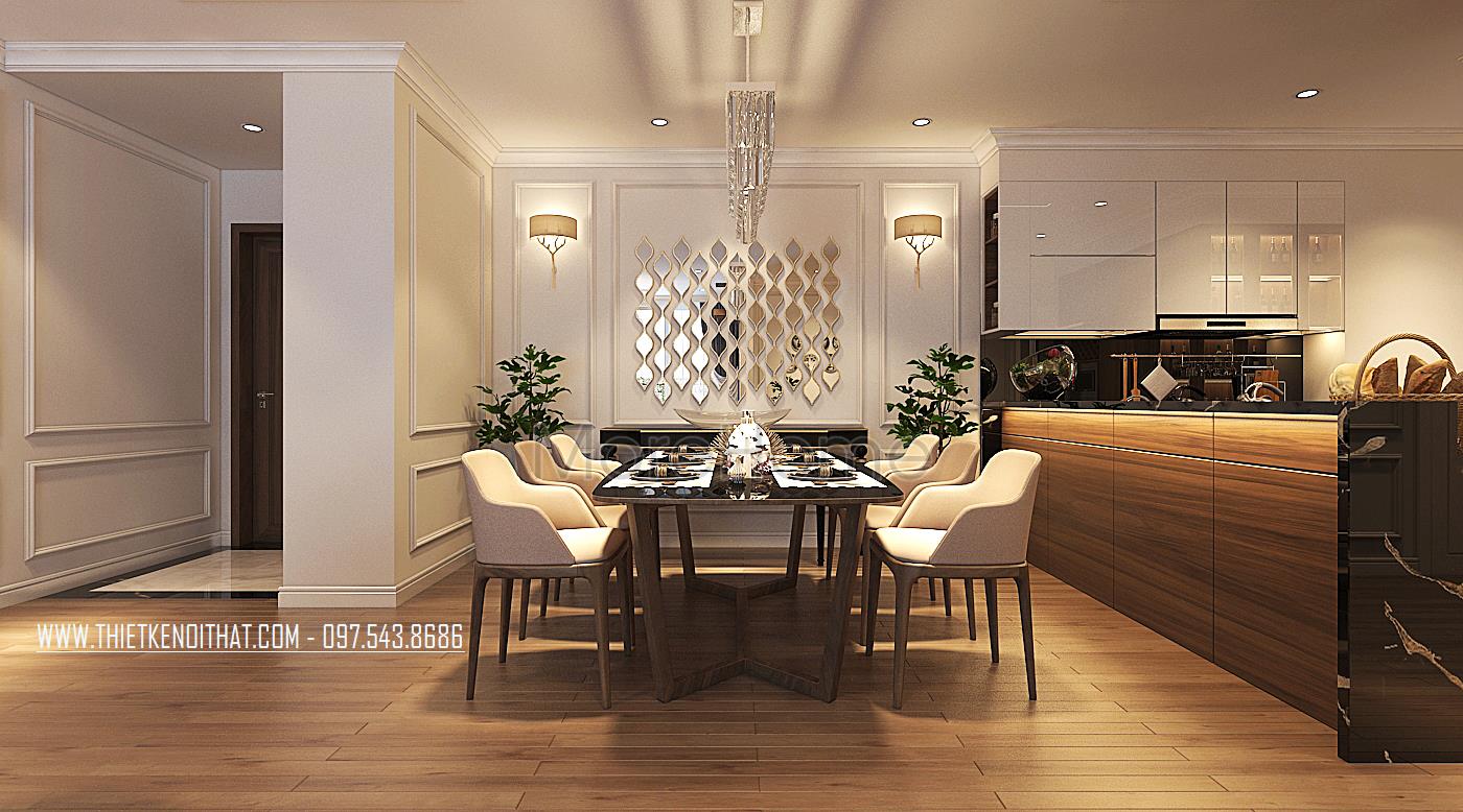 thiết kế nội thất căn hộ chung cư Vinhomes Gardenia Thiết kế nội thất chung cư tân cổ điển tại Vinhomes Gardenia