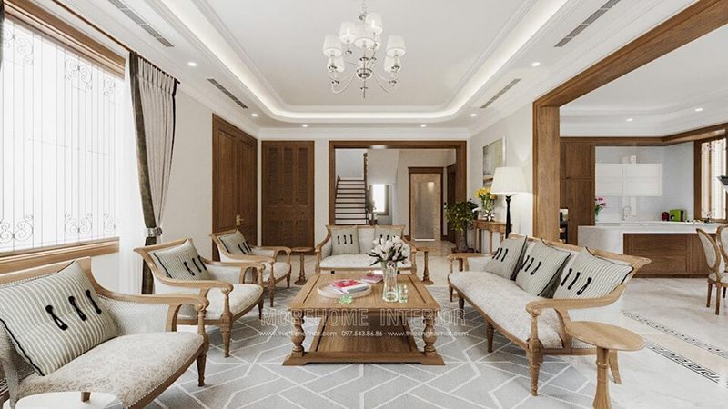 Mẫu thiết kế nội thất nhà biệt thự Bắc An Khánh phong cách sang trọng, cao cấp