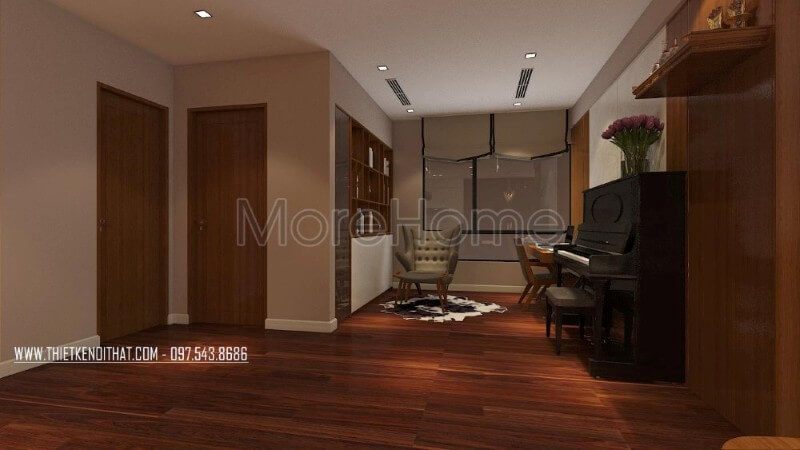 Mẫu cửa gỗ hiện đại được sử dụng trong chung cư cao cấp Vinhomes Nguyễn Chí Thanh.